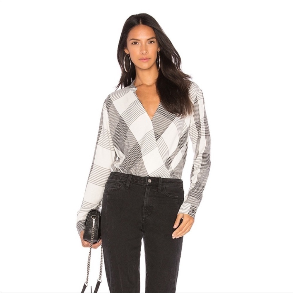 Splendid XS Wrap V Neck Blouse